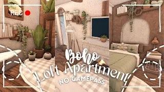 [ roblox bloxburg ] 🌿 no gamepass boho loft apartment ꒰ full build & tour ꒱ - itapixca builds