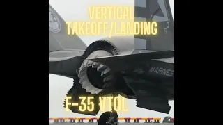 F35 Aircraft Vertical Takeoff and Landing like a helicopter