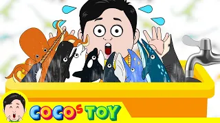 [30min] A strange fish tank made by dad 1~3ㅣkidstoon, sea animal namesㅣCoCosToy