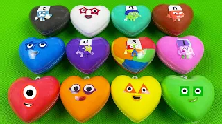 Numberblocks & Alphablocks - Looking For All Slime With Hearts Shapes Coloring! Satisfying Asmr