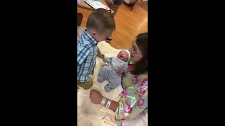 EMOTIONAL! Big Brother meets baby brother at hospital!