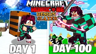 I Survived 100 Days as a DEMON SLAYER in HARDCORE Minecraft