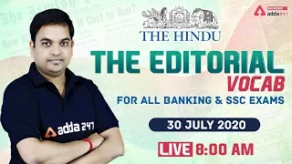 The Hindu Editorial Analysis #88 | The Hindu Vocabulary for Banking & SSC Exams | 30 July 2020