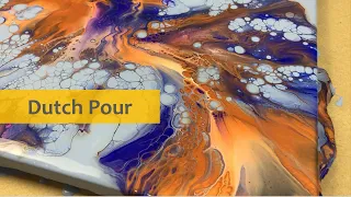 Dutch Pour Blue, Purple, Copper - Acrylic Pouring Tutorial