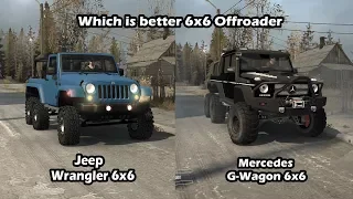 Spintires Mudrunner Wrangler 6x6 vs Mercedes G-Wagon 6x6