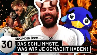 Unsere ABSCHEULICHSTEN Taten in Games | 30 Sekunden über