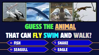 Guess the Animals | Animals that Walk, Fly, and Swim! 🐾✈️🌊 #quiz