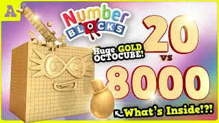 Gold OCTOCUBE Numberblock 8000 vs Smart Lookin' 20!?! + Special Golden Surprise!