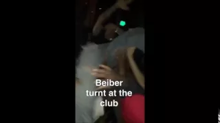 Justin Bieber crowd surfing & dancing / turning up at club in Los Angeles California - July 22 2015
