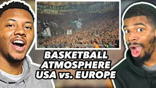AMERICANS REACT To Basketball fans and atmosphere USA vs Europe