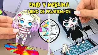 Las misteriosas aventuras de Merlina || Libro FÁCIL de pasatiempos de bricolaje 📚🎮