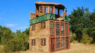 Build Three Story Water Slide Villa House