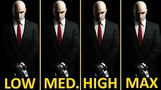 Hitman | GTX 1050 Ti + i5-7400 | Low vs. Medium vs. High vs. Ultra | 1080p