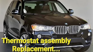 How To Replace BMW X3 2.8 XDRIVE THERMOSTAT HOUSING REPLACEMENT. 4 CYLINDER ENGINE 2016