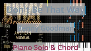🎹Don't Be That Way, Solo & Chord, Benny Goodman, Synthesia Piano