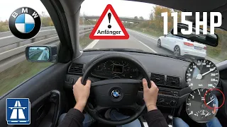 BMW E46 316ti COMPACT TOP SPEED ON GERMAN AUTOBAHN (NO LIMIT)