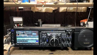 Yaesu FTDX101MP with the speaker power supply and M-70 Desk Microphone