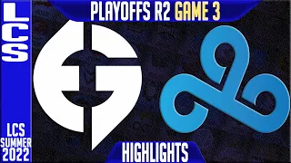 EG vs C9 Highlights Game 3 | LCS Playoffs Summer 2022 Round 2 Upper | Evil Geniuses vs Cloud9 G3