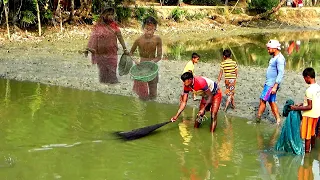 Best Net Fishing - Traditional cast net fishing in village River - Fishing by cast net (part -2)