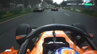 alonso formation lap and start onboard Australia 2018