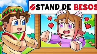 PONGO un STAND de BESOS en MINECRAFT 💋👩🏻‍❤️‍💋‍👨🏻 con SILVIOGAMER