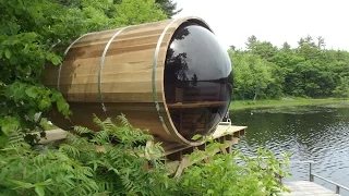 Panoramic View Cedar Barrel Sauna Assembly Video