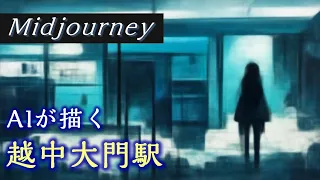 【Midjourney】画像生成AIに、話題の駅を描いてもらいました～富山県射水市・越中大門駅  etchū-daimon station  ～（富山の旅行・観光？）