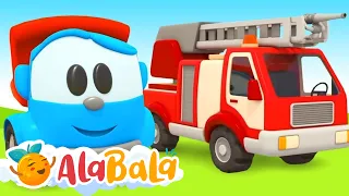 EPISOD NOU 👉 Camionul Leo construiește o MAȘINĂ DE POMPIERI 🚒 Desene animate pentru Copii AlaBaLa
