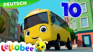 Zehn kleine Busse | Lellobee - Kinderlieder und Cartoons | Lellobee Deutsch