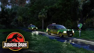 1 HOUR of RELAXING RAIN in JURASSIC PARK! - Calming Rain and Thunder - Dinosaur Sounds - Ambiance