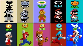 Super Mario Flower Power Up Evolution (1985-2021)