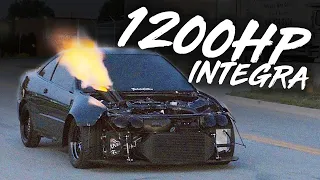 1200HP K20 Integra Gets Ready To Race! 50+PSI Of Boost!
