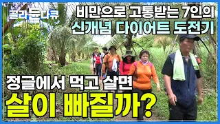 총 몸무게 700kg, 비만으로 건강에 위협을 느낀 7인의 이색 다이어트 도전기│도시에서는 불가능? 정글에서 살 빼기!│구석기인처럼 먹고 살기│#골라듄다큐