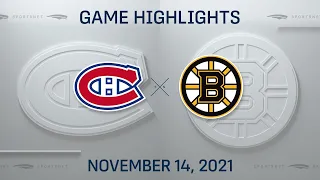 NHL Highlights | Canadiens vs. Bruins - Nov. 14, 2021