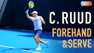 Casper Ruud - Forehand & Serve in Slow Motion (2021)