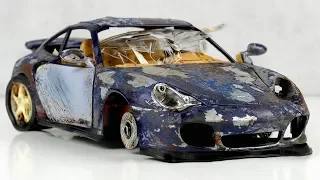 Restoration abandoned Porsche 911 Turbo damaged Model Car by Good Restore