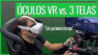 Óculos VR vs. 3 Monitores. Qual é melhor para o automobilismo virtual! Não acreditei quando eu vi.