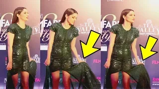 Ankita Lokhande Awkward Moment With Dress At Filmfare Glamour And Style Awards 2019