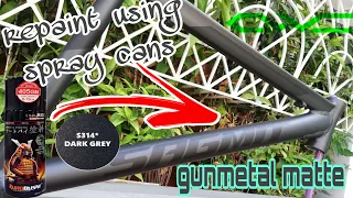 How To Paint Bicycle Frame Using Spray Cans In Gunmetal Grey | Samurai S314* Dark Gray Matte Finish