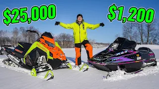 Cheap vs. Expensive Snowmobile Ditch Riding!