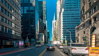 New York 4K🗽Driving Uptown Manhattan From Midtown🗽Cars Of New York City