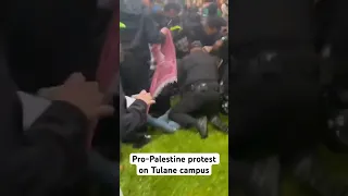 Pro-Palestine demonstrators clash with police on Tulane campus #neworleans  #propalestine #protest