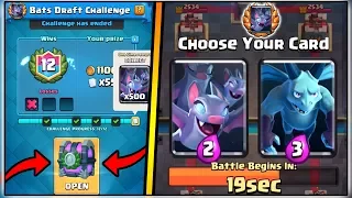 12 WINS BATS DRAFT CHALLENGE | CLASH ROYALE BATS DRAFT CHALLENGE | NEW CARD GAMEPLAY!