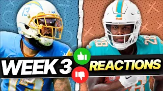 Week 3 Fantasy Football Reactions (Info You MUST Know!)