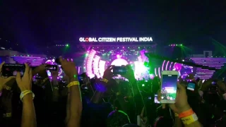 Coldplay performing Paradise at Global Citizen Festival India in Mumbai