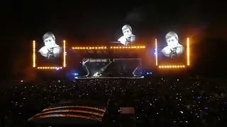 Elton John performing live "Your song" in San Siro stadium, Milan 4 June 2022