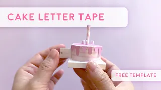 Birthday cake card craft | Miniature DIY | Free template | Cute ASMR