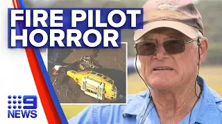 Bushfire pilot narrowly escapes death after crash | Nine News Australia