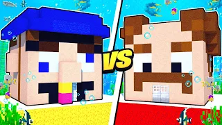 Jeffy vs Marvin UNDERWATER House Battle in Minecraft!