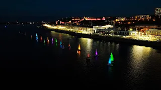 Светящиеся паруса и фейерверк в Нижнем Новгороде